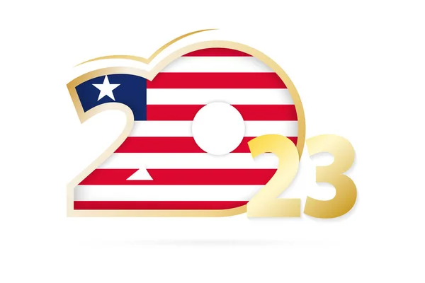 Year 2023 Liberia Flag Pattern — Stock vektor