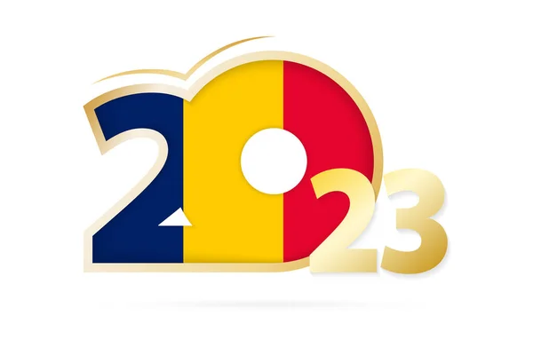 Year 2023 Chad Flag Pattern — Wektor stockowy