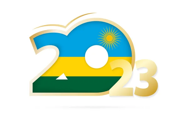 Рік 2023 Зображенням Прапора Руанди — стоковий вектор