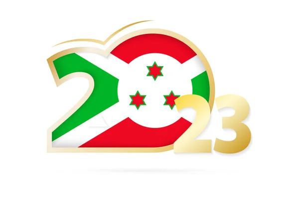 Year 2023 Burundi Flag Pattern — Vettoriale Stock