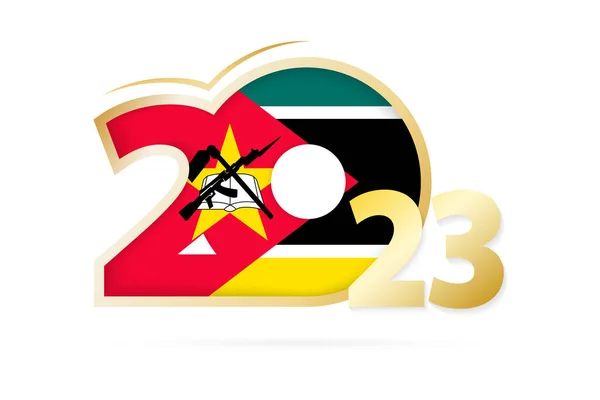 Year 2023 Mozambique Flag Pattern — Vettoriale Stock
