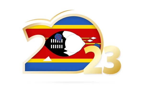 Year 2023 Swaziland Flag Pattern — Vettoriale Stock