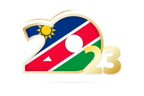 Année 2023 Avec Motif Drapeau Namibien — Image vectorielle