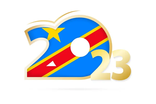 2023年悬挂刚果民主共和国国旗的年份 — 图库矢量图片