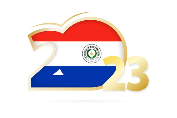 Jahr 2023 Mit Paraguay Flagge — Stockvektor