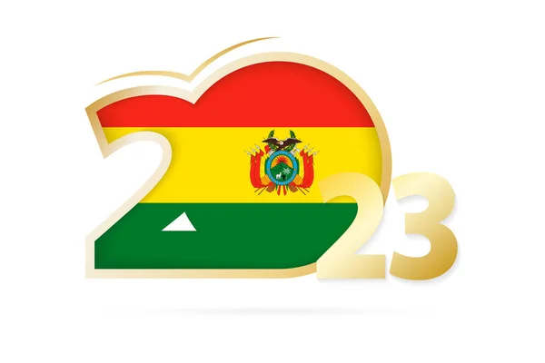 Ano 2023 Com Padrão Bandeira Bolívia —  Vetores de Stock