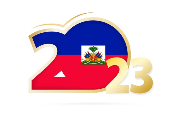 Year 2023 Haiti Flag Pattern —  Vetores de Stock