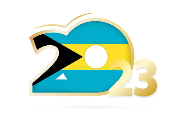 Year 2023 Bahamas Flag Pattern — Stockový vektor