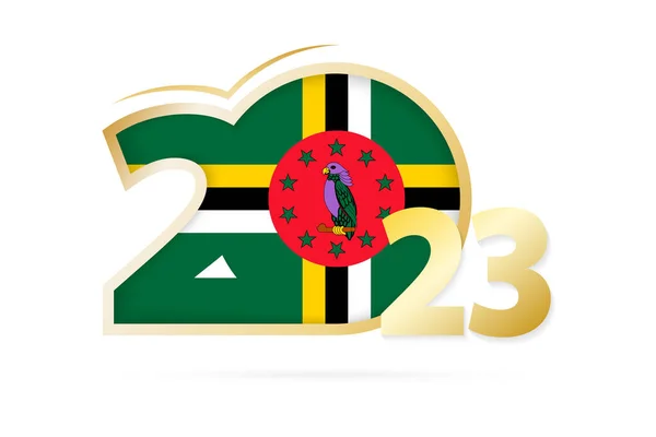 Year 2023 Dominica Flag Pattern — ストックベクタ