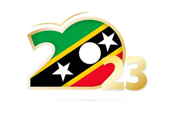 Year 2023 Saint Kitts Nevis Flag Pattern — ストックベクタ