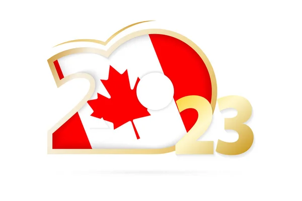 Έτος 2023 Μοτίβο Σημαία Καναδά — Διανυσματικό Αρχείο
