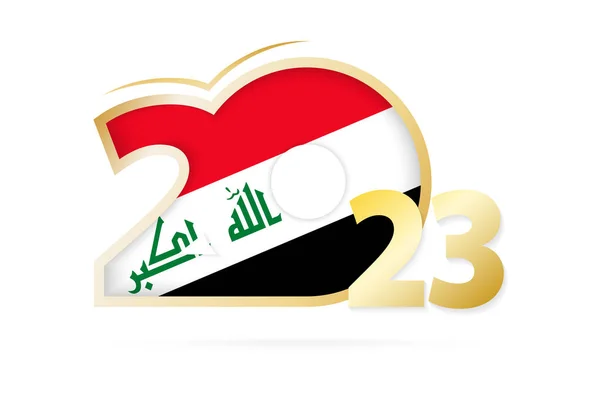 Año 2023 Con Patrón Bandera Irak — Archivo Imágenes Vectoriales