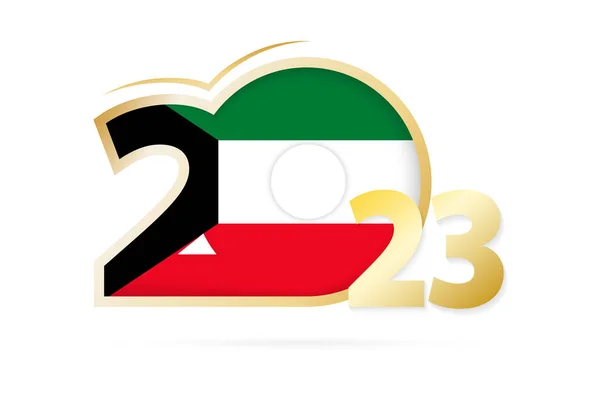 Year 2023 Kuwait Flag Pattern — ストックベクタ