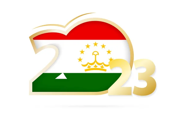 Year 2023 Tajikistan Flag Pattern — Stockový vektor