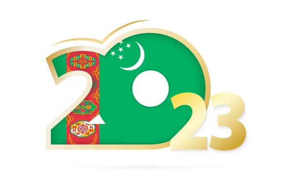 2023 Год Туркменским Флагом — стоковый вектор