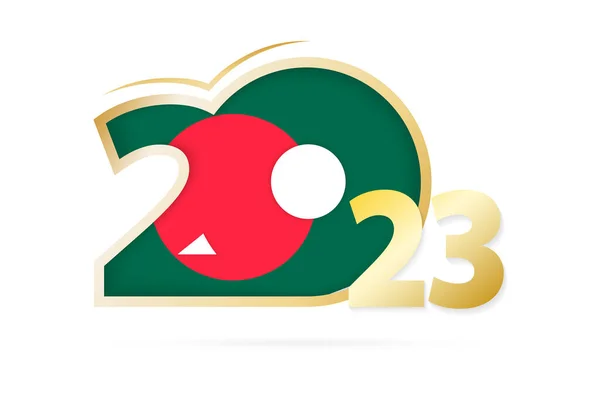 Year 2023 Bangladesh Flag Pattern — Stockvektor