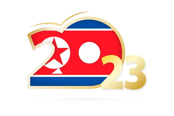 Year 2023 North Korea Flag Pattern — 图库矢量图片