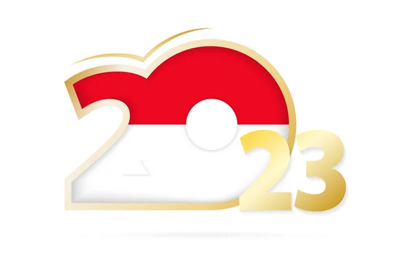 Year 2023 Indonesia Flag Pattern — 图库矢量图片