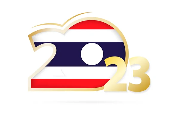 2023 Год Флагом Таиланда — стоковый вектор