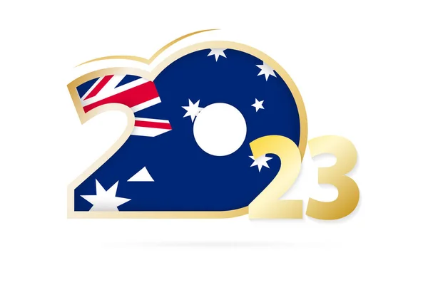 Year 2023 Australia Flag Pattern — Archivo Imágenes Vectoriales