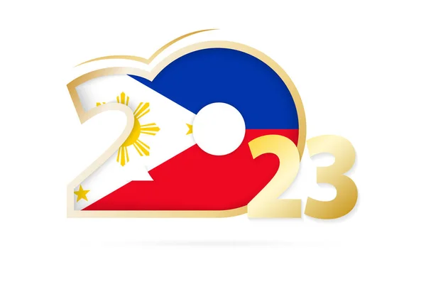 Year 2023 Philippines Flag Pattern — 스톡 벡터