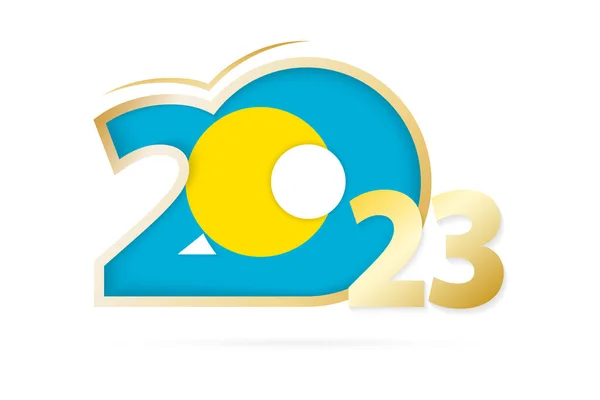 Year 2023 Palau Flag Pattern — 图库矢量图片