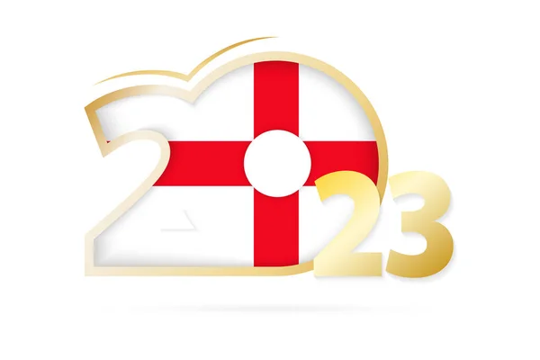 Year 2023 England Flag Pattern — Stok Vektör