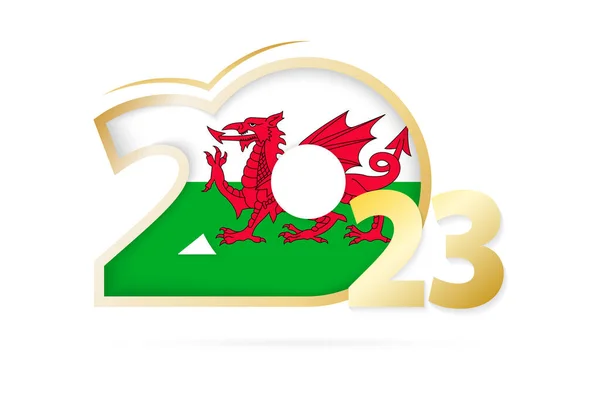 2023 Wales Flag Minta — Stock Vector
