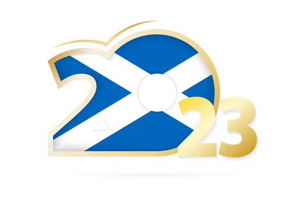 Ano 2023 Com Padrão Bandeira Escócia —  Vetores de Stock