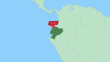 Ülke başkenti broşlu Ekvador Haritası.
