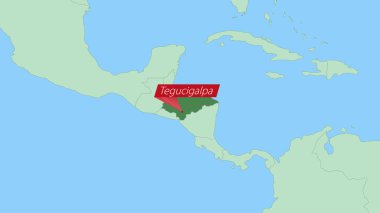 Honduras haritası ülke başkenti broşlu..