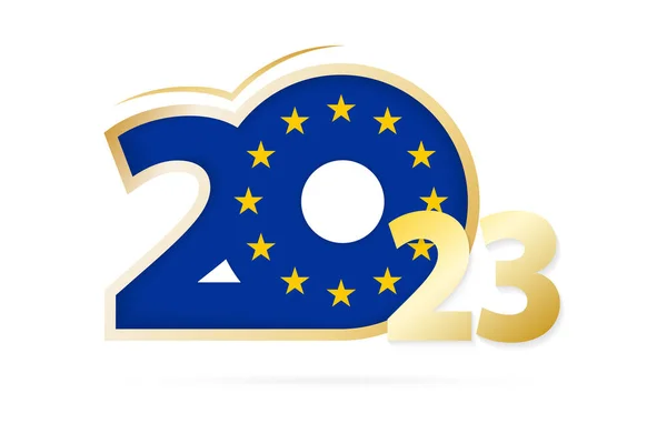 Year 2023 European Union Flag Pattern — Archivo Imágenes Vectoriales