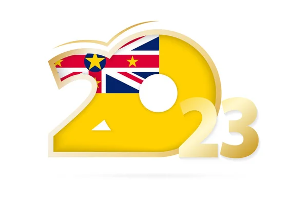 Year 2023 Niue Flag Pattern — Archivo Imágenes Vectoriales