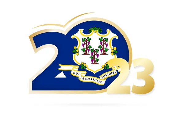 Year 2023 Connecticut Flag Pattern — Stockvektor