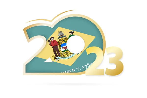 Year 2023 Delaware Flag Pattern — Διανυσματικό Αρχείο