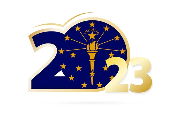 Year 2023 Indiana Flag Pattern — 图库矢量图片