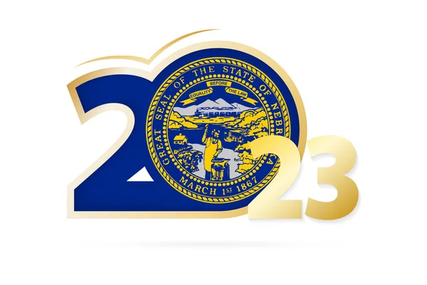 Year 2023 Nebraska Flag Pattern — Stock Vector