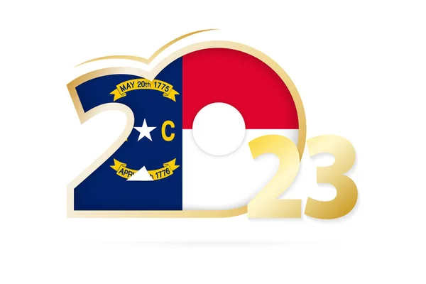 Year 2023 North Carolina Flag Pattern — Archivo Imágenes Vectoriales