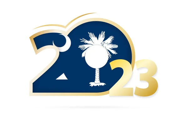Year 2023 South Carolina Flag Pattern — Archivo Imágenes Vectoriales