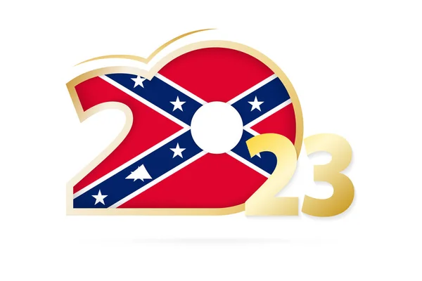 Year 2023 Confederate Flag Pattern — Stockový vektor