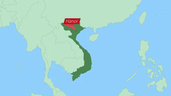 Map Vietnam Pin Country Capital — Stockvector