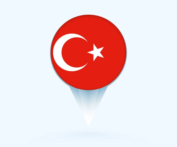 Penunjuk Peta Dengan Bendera Turki - Stok Vektor