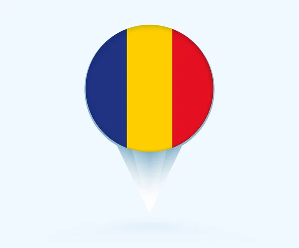 Map Pointer Flag Romania — Stock Vector