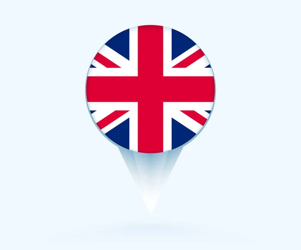 Map Pointer Flag United Kingdom — Vettoriale Stock