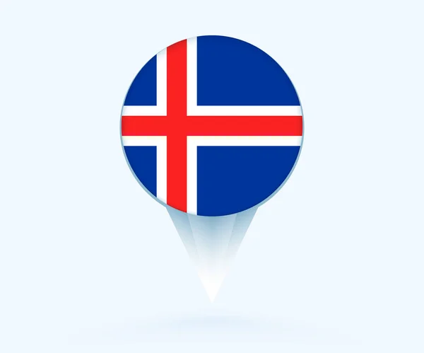 Map Pointer Flag Iceland — ストックベクタ