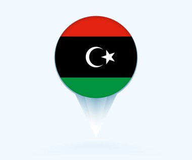 Map pointer with flag of Libya.
