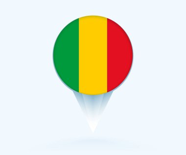 Map pointer with flag of Mali.