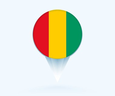 Map pointer with flag of Guinea.