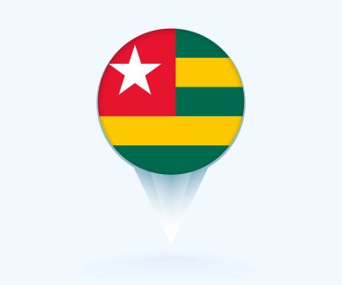 Map pointer with flag of Togo.