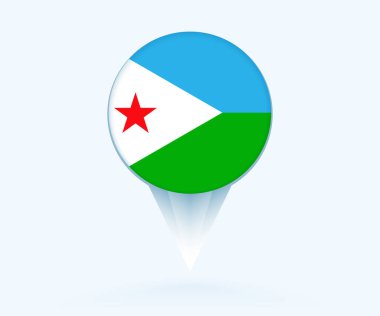Map pointer with flag of Djibouti.